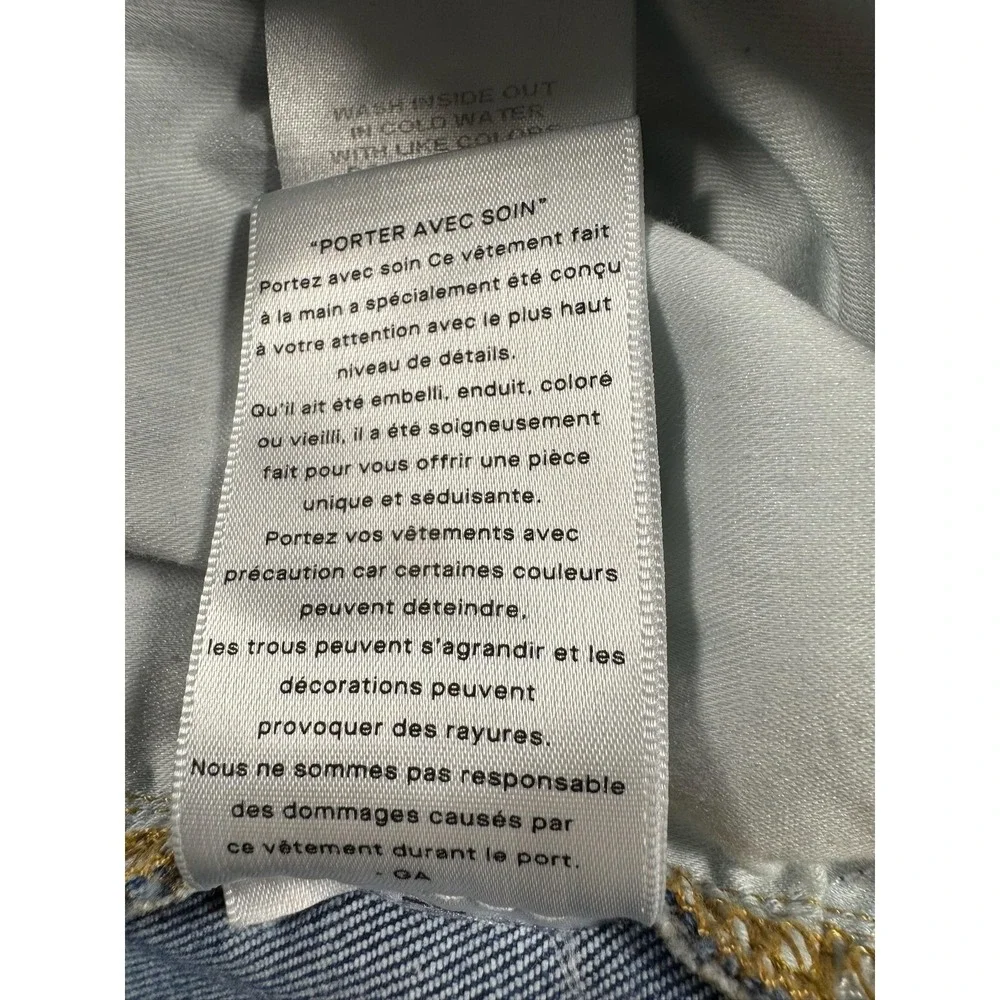 Good American Good Boy Jeans Womens 8/29 Blue Med Wash Stretch Raw Hem